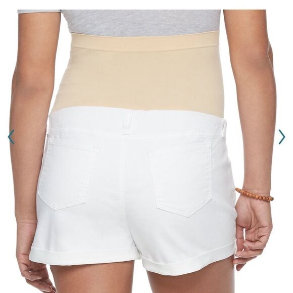 a:glow Maternity White Jean Shorts size 14 - Picture 2 of 5